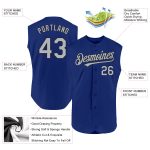 Personalized Royal Gray-Black Authentic Sleeveless Baseball Jersey