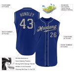 Personalized Royal Gray-Black Authentic Sleeveless Baseball Jersey Team Custom Name and Number
