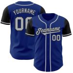 Personalized Royal Gray-Black Authentic Two Tone Baseball Jersey Team Custom Name and Number