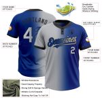 Personalized Royal Gray-Black Gradient Fashion Two-Button Unisex Softball Jersey Team Custom Name and Number