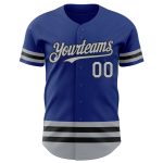 Personalized Royal Gray-Black Line Authentic Baseball Jersey Team Custom Name and Number