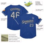 Personalized Royal Gray-Black Mesh Authentic Throwback Baseball Jersey Team Custom Name and Number