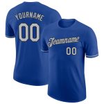 Personalized Royal Gray-Black Performance T-Shirt Team Custom Name and Number
