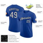 Personalized Royal Gray-Black Performance T-Shirt Team Custom Name and Number