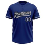 Personalized Royal Gray-Black Two-Button Unisex Softball Jersey