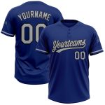 Personalized Royal Gray-Black Two-Button Unisex Softball Jersey