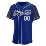 Personalized Royal Gray-Navy Authentic Raglan Sleeves Baseball Jersey Team Custom Name and Number