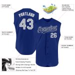 Personalized Royal Gray-Navy Authentic Sleeveless Baseball Jersey Team Custom Name and Number