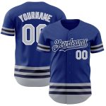 Personalized Royal Gray-Navy Line Authentic Baseball Jersey Team Custom Name and Number