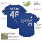 Personalized Royal Gray-Navy Mesh Authentic Throwback Baseball Jersey Team Custom Name and Number