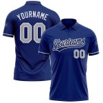 Personalized Royal Gray-Navy Performance Vapor Golf Polo Shirt Team Custom Name and Number