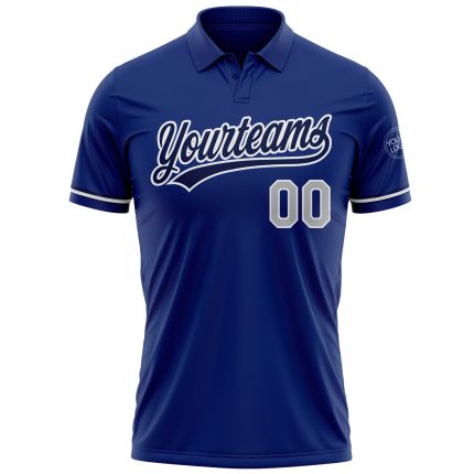 Personalized Royal Gray-Navy Performance Vapor Golf Polo Shirt Team Custom Name and Number