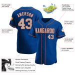 Personalized Royal Gray-Orange Authentic Baseball Jersey Team Custom Name and Number