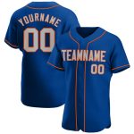 Personalized Royal Gray-Orange Authentic Baseball Jersey Team Custom Name and Number