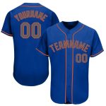 Personalized Royal Gray-Orange Baseball Jersey Team Custom Name and Number