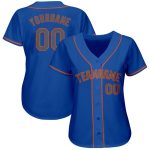 Personalized Royal Gray-Orange Baseball Jersey Team Custom Name and Number