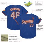 Personalized Royal Gray-Orange Mesh Authentic Throwback Baseball Jersey Team Custom Name and Number