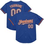 Personalized Royal Gray-Orange Mesh Authentic Throwback Baseball Jersey Team Custom Name and Number