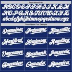 Personalized Royal Gray Pinstripe White Two-Button Unisex Softball Jersey Team Custom Name and Number
