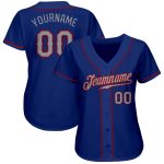 Personalized Royal Gray-Red Authentic Baseball Jersey