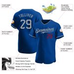Personalized Royal Gray-Red Authentic Baseball Jersey Team Custom Name and Number