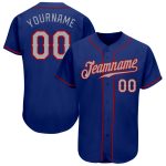 Personalized Royal Gray-Red Authentic Baseball Jersey