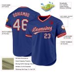 Personalized Royal Gray-Red Authentic Throwback Baseball Jersey Team Custom Name and Number