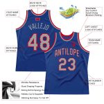 Personalized Royal Gray-Red Authentic Throwback Basketball Jersey Team Custom Name and Number