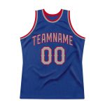 Personalized Royal Gray-Red Authentic Throwback Basketball Jersey Team Custom Name and Number