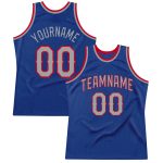 Personalized Royal Gray-Red Authentic Throwback Basketball Jersey Team Custom Name and Number