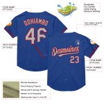Personalized Royal Gray-Red Mesh Authentic Throwback Baseball Jersey Team Custom Name and Number