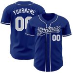 Personalized Royal Gray-White Authentic Baseball Jersey Team Custom Name and Number