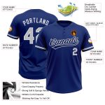 Personalized Royal Gray-White Two-Button Unisex Softball Jersey Team Custom Name and Number