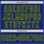 Custom royal, green and gold two-tone varsity letterman jacket, flat lay