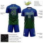 Personalized Royal Green-White Sublimation Soccer Uniform Jersey Team Custom Name and Number