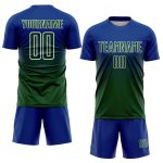 Personalized Royal Green-White Sublimation Soccer Uniform Jersey Team Custom Name and Number
