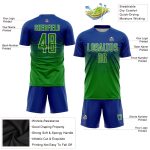 Personalized Royal Keely Green-Cream Sublimation Soccer Uniform Jersey Team Custom Name and Number