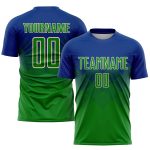 Personalized Royal Keely Green-Cream Sublimation Soccer Uniform Jersey Team Custom Name and Number
