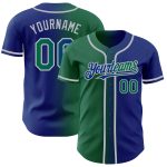 Personalized Royal Kelly Green-Gray Authentic Gradient Fashion Baseball Jersey Team Custom Name and Number