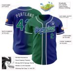 Personalized Royal Kelly Green-Gray Authentic Gradient Fashion Baseball Jersey Team Custom Name and Number