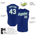 Personalized Royal Kelly Green-Gray Authentic Sleeveless Baseball Jersey Team Custom Name and Number