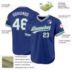 Personalized Royal Kelly Green-Gray Authentic Throwback Baseball Jersey Team Custom Name and Number