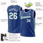 Personalized Royal Kelly Green-Gray Authentic Throwback Basketball Jersey Team Custom Name and Number