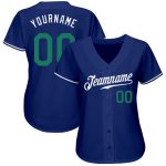 Personalized Royal Kelly Green-White Authentic Baseball Jersey