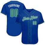 Personalized Royal Kelly Green-White Authentic Baseball Jersey Team Custom Name and Number