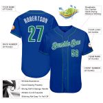 Personalized Royal Kelly Green-White Authentic Baseball Jersey Team Custom Name and Number