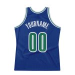 Personalized Royal Kelly Green-White Authentic Throwback Basketball Jersey Team Custom Name and Number