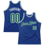 Personalized Royal Kelly Green-White Authentic Throwback Basketball Jersey Team Custom Name and Number