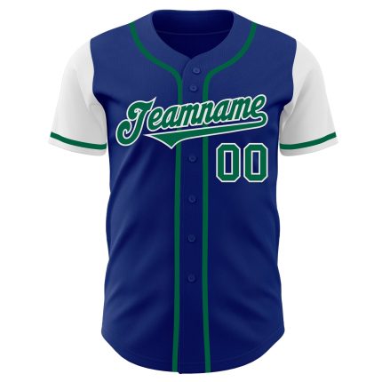 Personalized Royal Kelly Green-White Authentic Two Tone Baseball Jersey Team Custom Name and Number