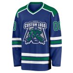 Personalized Royal Kelly Green-White Hockey Jersey